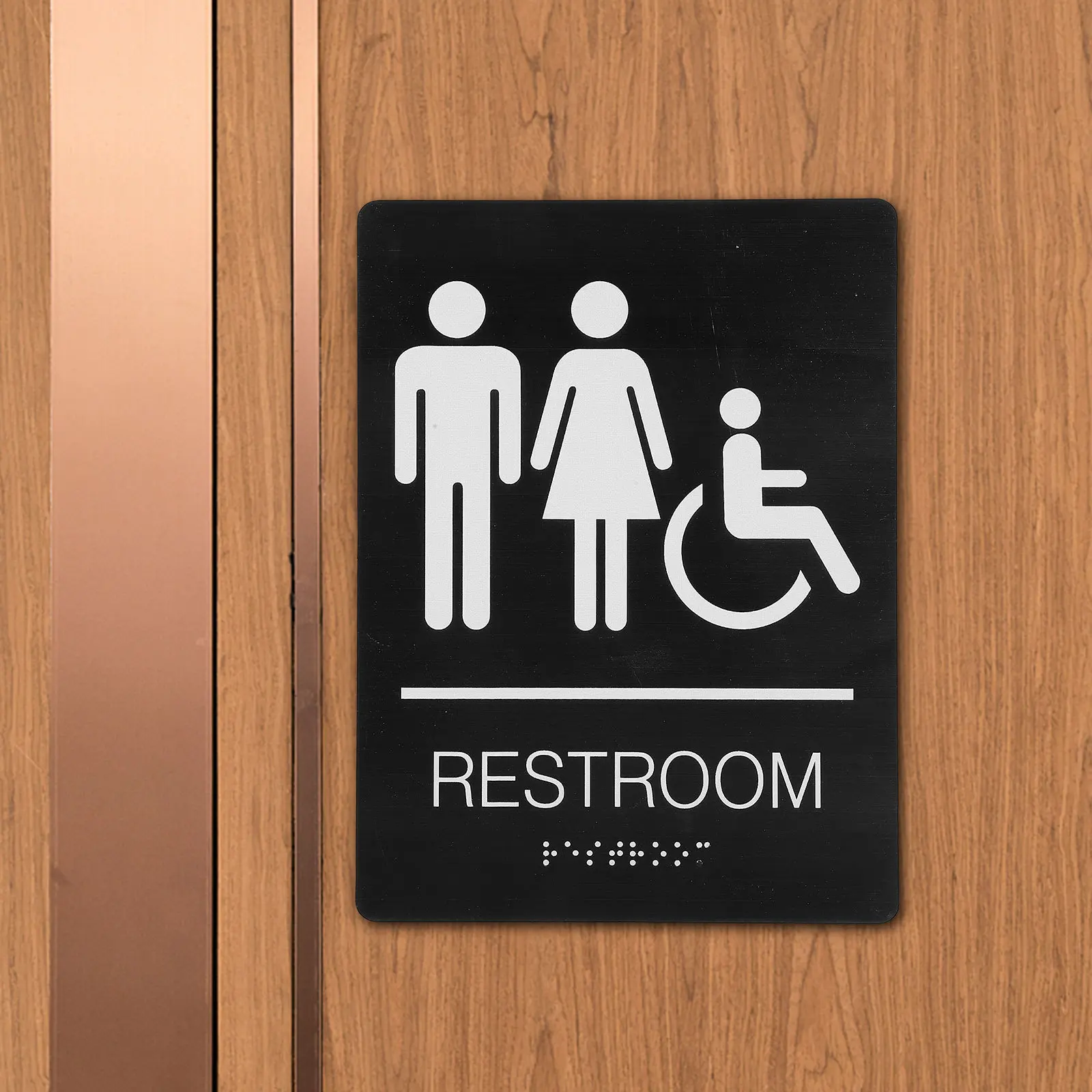 

All Gender Restroom Sign 1 Piece Heavy Duty Disabled Wheelchair Symbol Clear Directional Indicator for Business Bathroom Door