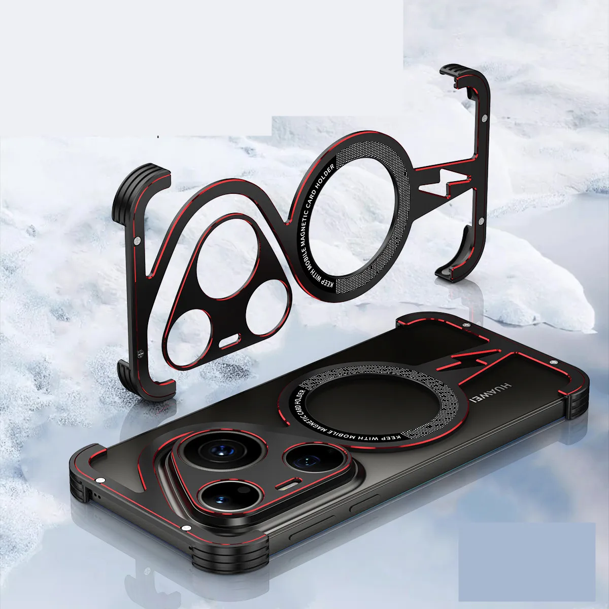 

Metal Frameless Phone Case for Huawei Pura 90 Pro Max Magsafe Bumper Protective Cover For Huawei Pura90 Pro