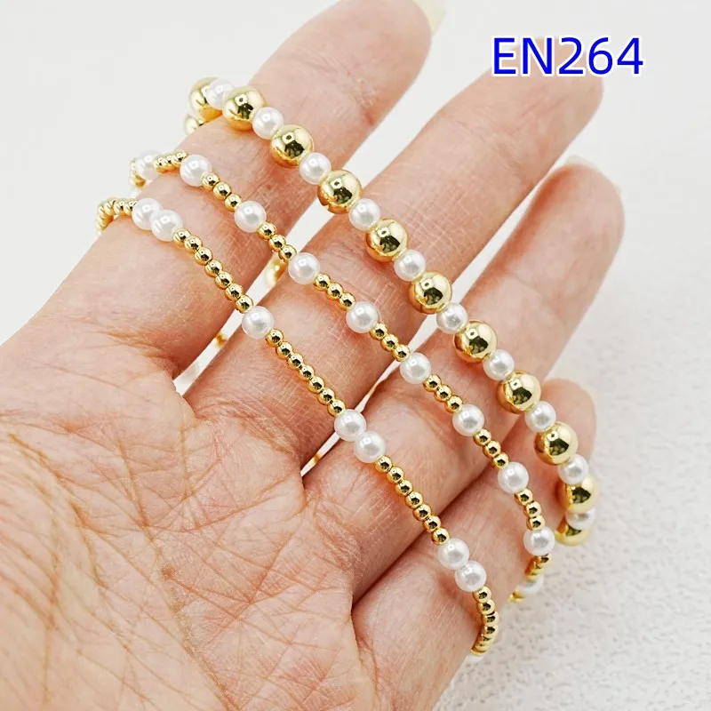 

YEEVAA Charm Beads&Artificial Pearls Stretch Stacks of 3 Bracelets, Fashion Jewelry Gift for Women Daily Layering