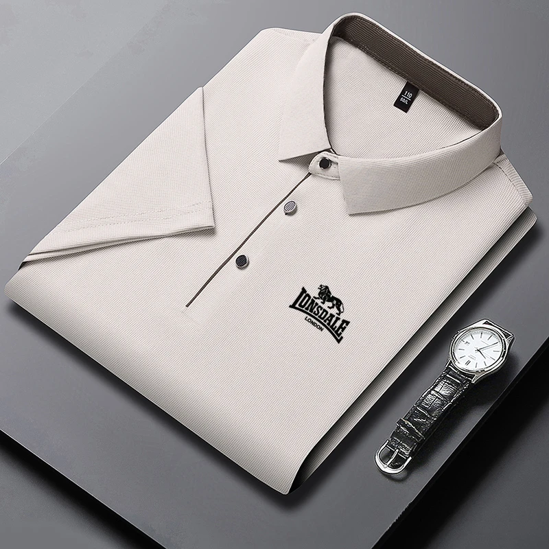 

2026 Men's Solid Color Business Casual Polo Shirt Short Sleeve Summer Fashion Comfortable Breathable Fashion Top