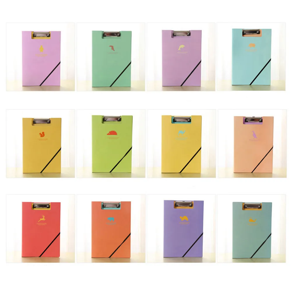 

A4 Office File Clip Folder Purple Double Clip Document Holder Data Paper Clipboard Bandage Multifunctional File Organizer