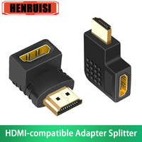 HDMI Adapter 90 270 Degree Right Angle 4K HDMI Extender Male to Female Converter HDMI-compatible Cable Connector For TV Laptop