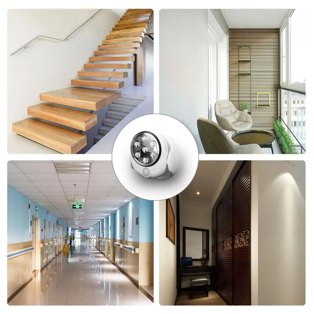 Sensor Light 7 Lights Motion Smart Wall Battery Powered For Bedroom Home Closet Lighting Led Night Lights Sensor Night Light