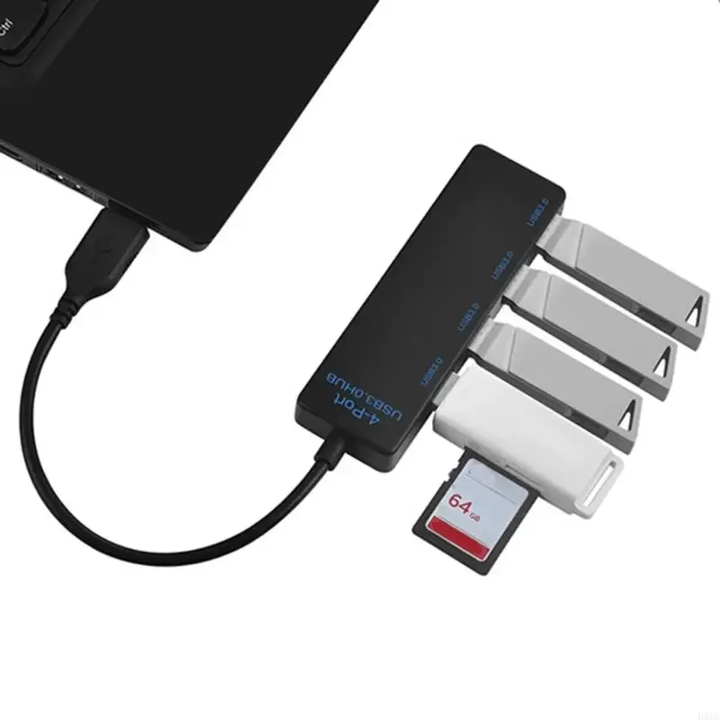 4 منافذ USB 3.0 Hub مقسم متعدد الاستخدامات لأجهزة الكمبيوتر وأجهزة التلفاز محور USB عالي السرعة للترفيه في الدراسة المكتبية