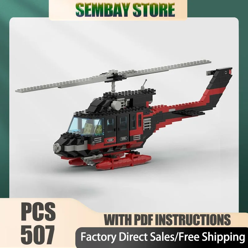 

Fighter Model Moc Building Bricks Modular 5590 Helicopter (5542 Remake) Technology Blocks Christmas DIY Toy Construction Gifts