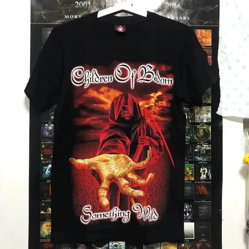 الفنلندية ميلودي الموت المعادن الأطفال من بودوم باند جولة عالمية ميركا تي شيرت روك الرجال النساء القطن قصير الأكمام المتضخم تيز #3