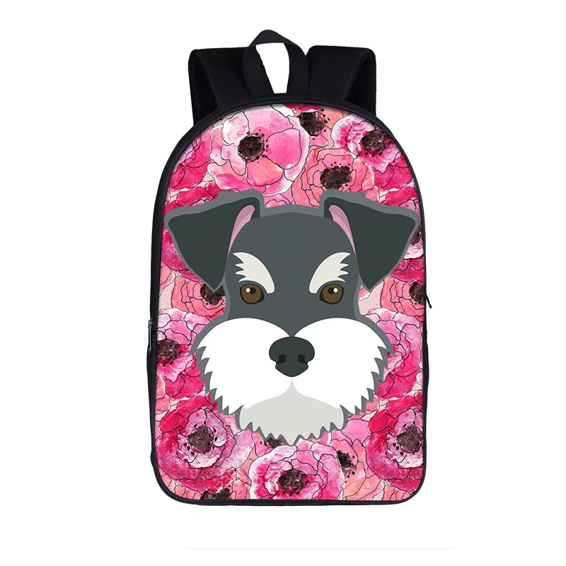 Flower Dog Yorkshire Terrier / French Bulldog Backpack Children School Bags for Teenage Girl Boy Daypack Kid School Backpack Bag