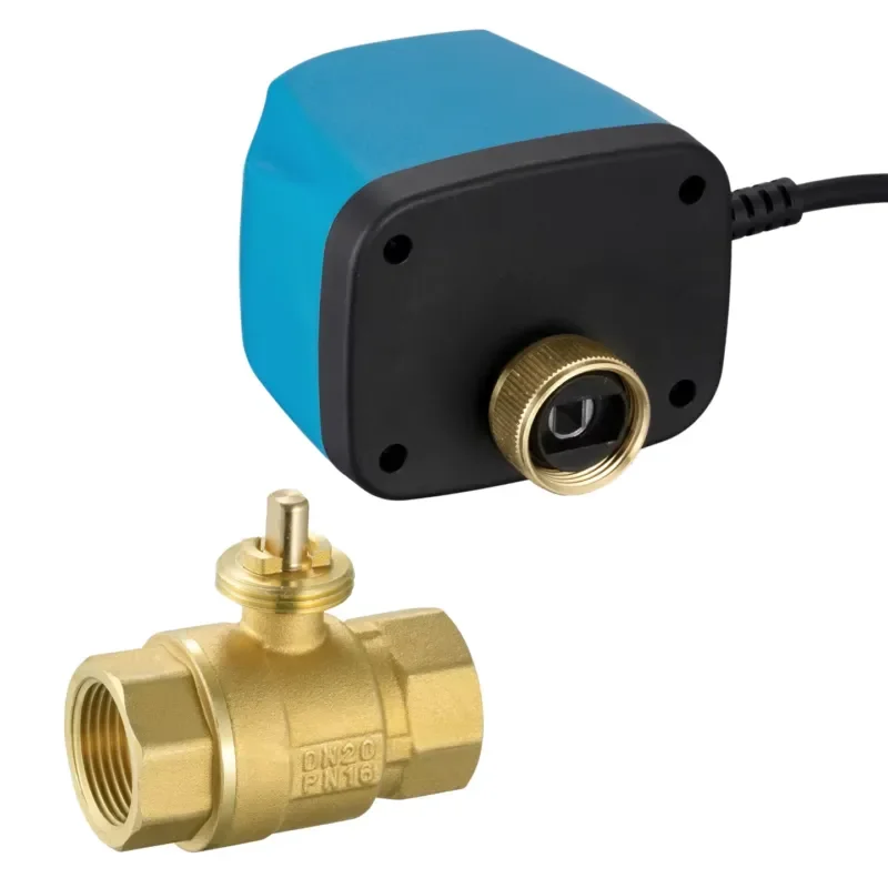 1-1/2 Inch Two-Way Electric Brass Ball Valve 220V Two-Wire System 2 Point Control IP54 Waterproof