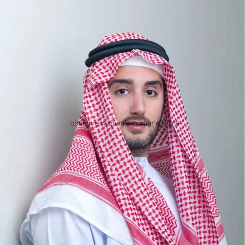 

Cos мужской тюрбан Keffiyeh 140 см * 140 см арабский мужской красный клетчатый платок на голову шляпа тюрбан и круг на голову мусульманская повязка на голову Дубайский тюрбан