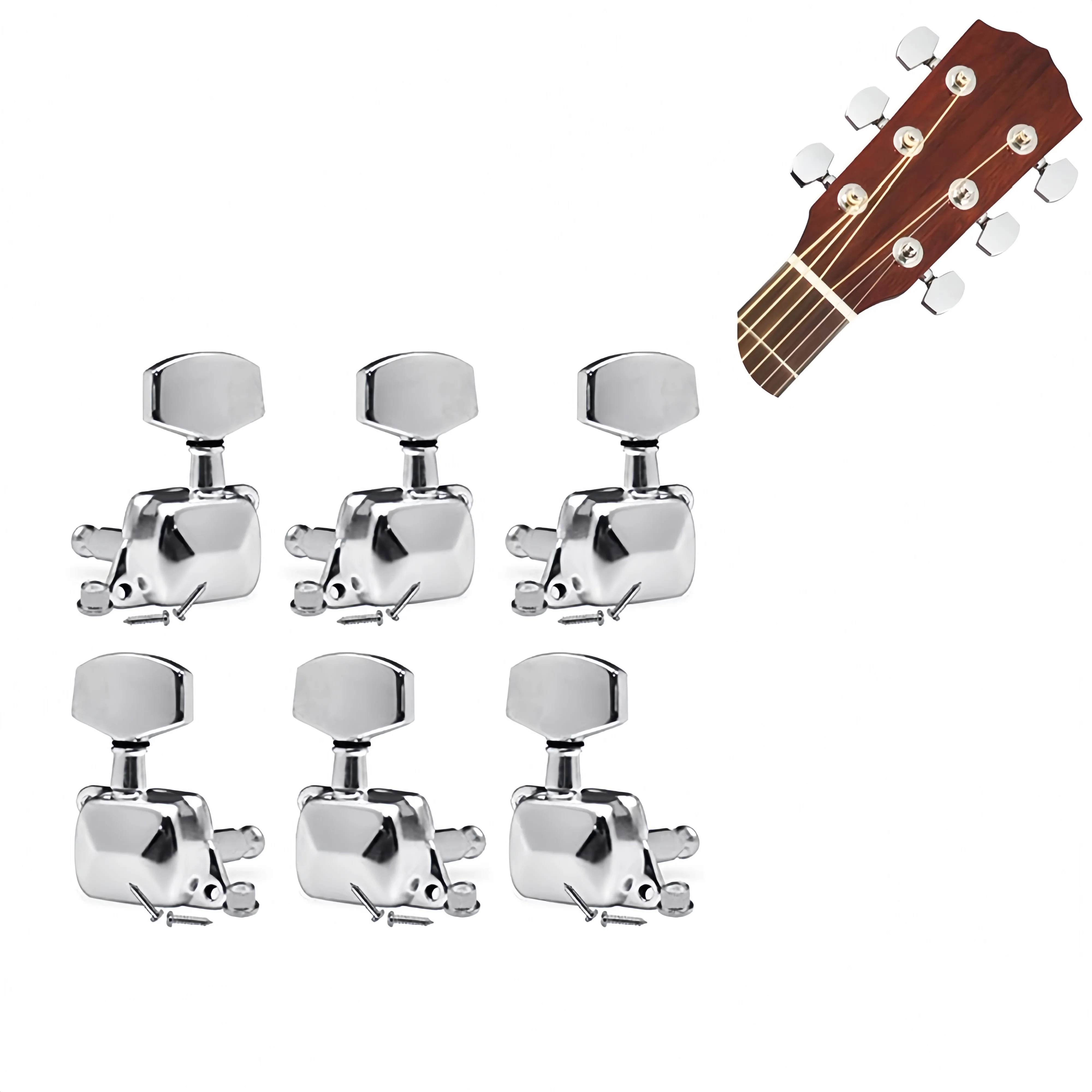 6Pcs 6Pcs Semi-closed Guitar Tuners String Tuning Pegs Keys Machine Heads Set for for Acoustic or Electric Guitar (3Left 3Right) - Aliexpress Deal