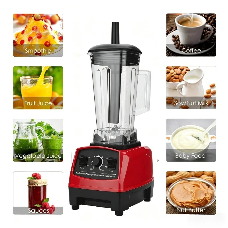 

1200W Commercial Smoothie Maker Blender Electric Push-Button Ice Crusher with Variable-Speed Solid Copper Motor Multifunctional