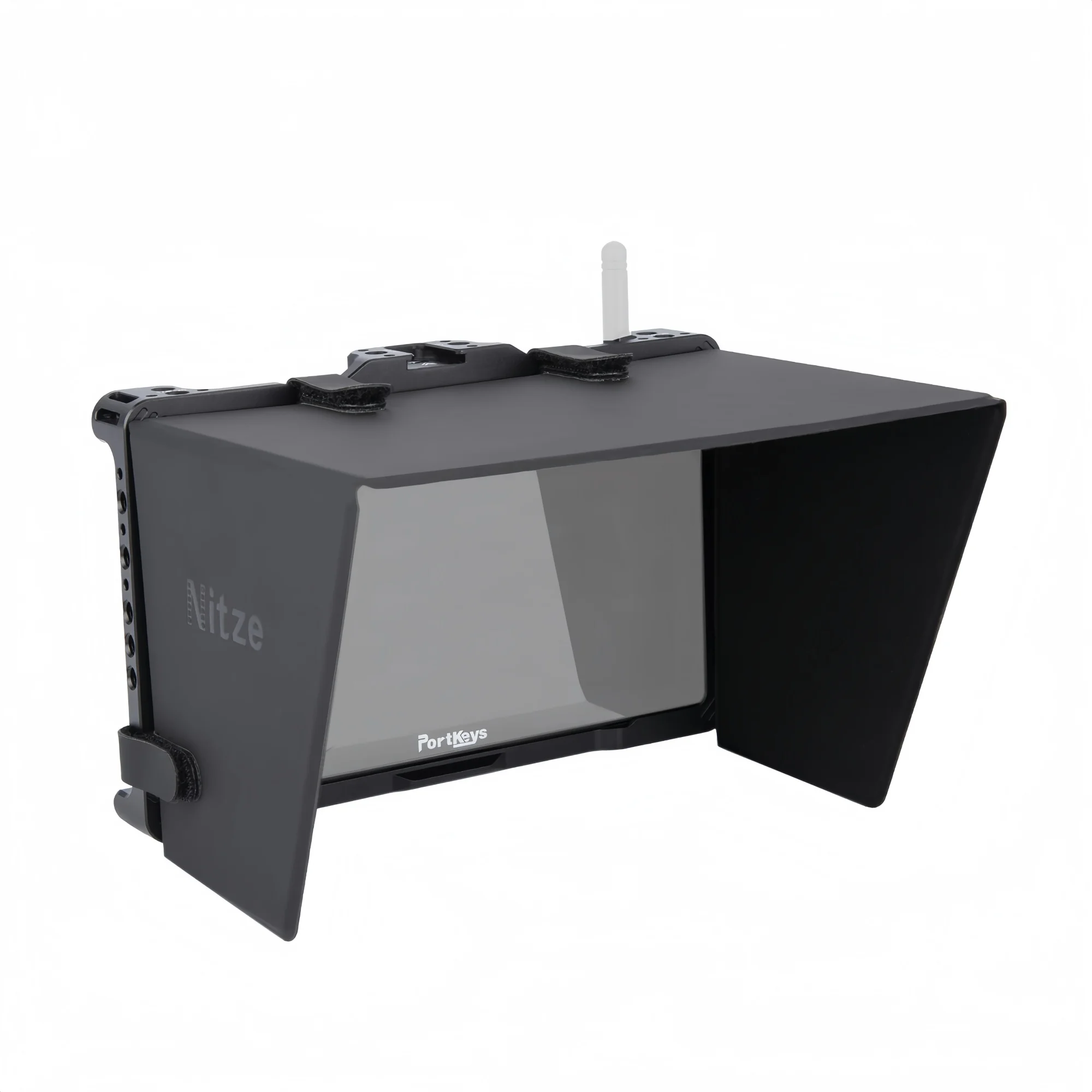 Nitze Monitor Cage for PortKeys BM7 II DS Monitor with PU Leather Sunhood