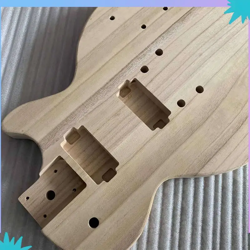 

ABZW 2X Unfinished Handcrafted Guitar Body Candlenut Wood Electric Guitar Body Guitar Barrel Replacement Parts