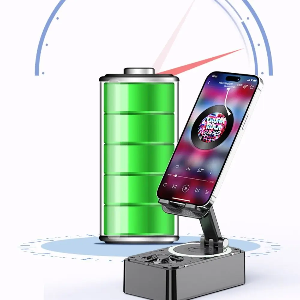 Foldable 3 in 1 Phone Holder Rotating Anti-Slip Pads Bluetooth Speaker Phone Stand Adjustable Multi-Function