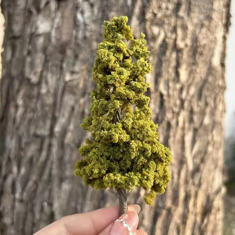 Realistisch lariksboommodel simulatie draadmodel boom legergroen militaire oorlog zand tafeldecoratie landschap trein spoorwegindeling