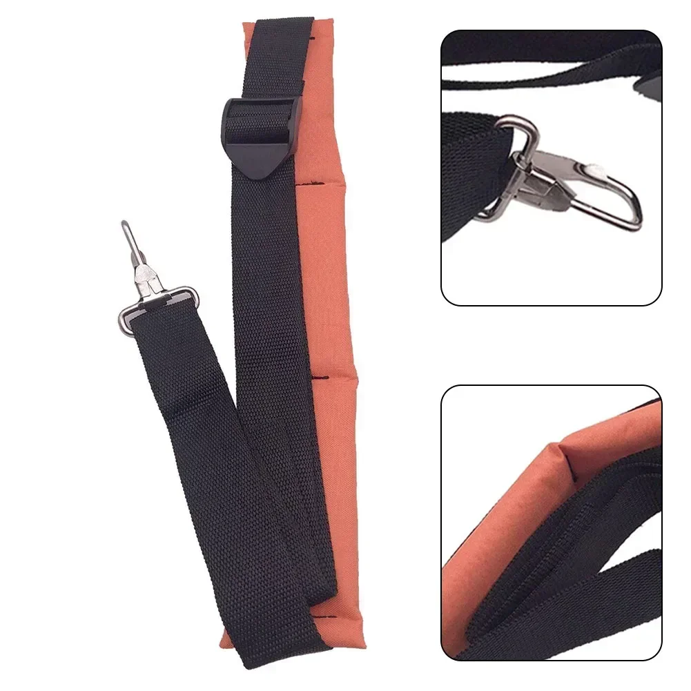 Lawn Mower Parts Shoulder Strap Comfortable 1pcs Adjustable Length Black & Orange Breathable Nylon High Quality