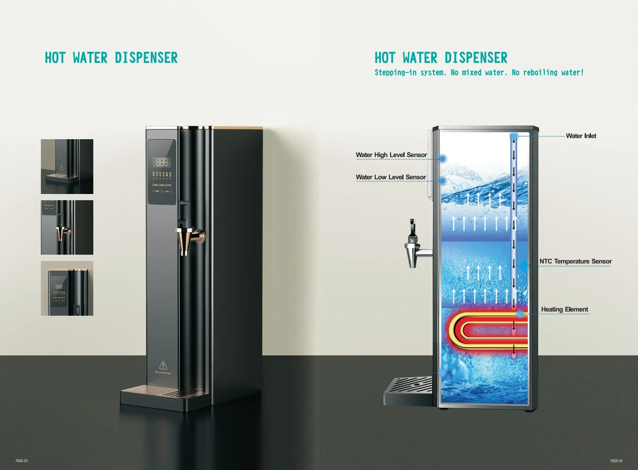 غلاية مياه الفولاذ المقاوم للصدأ 20/30/40L القهوة الشاي موزع الماء الساخن فندق تجاري