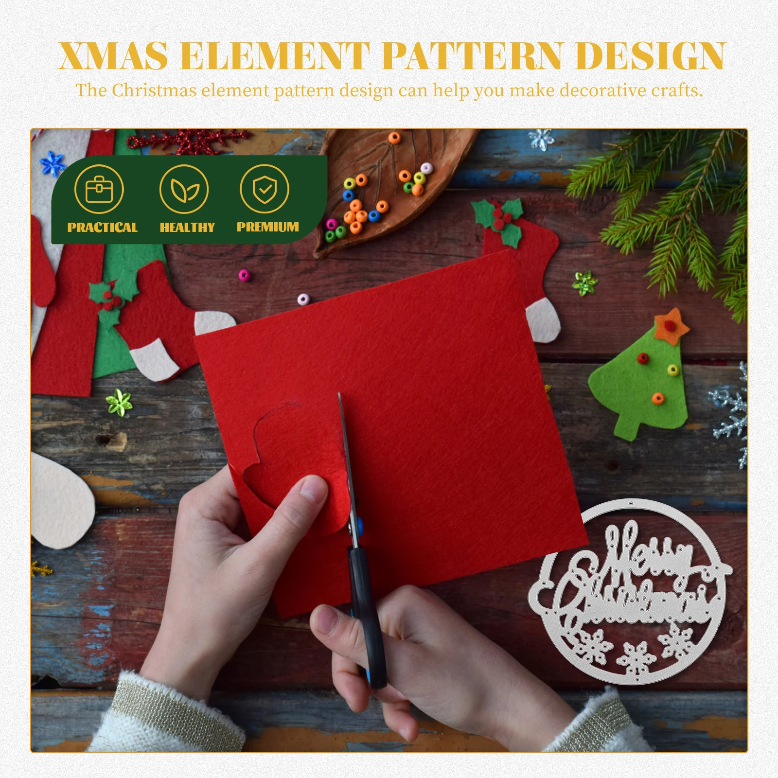 

9Pcs Christmas Cutting Dies Metal Tools DIY Carbon Steel Molds Photo Album Decor Xmas Gifts Sturdy Craft Supplies