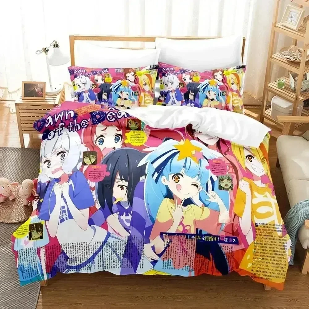 Anime Zombie Land Saga Bedding Set 3D Printed Suitable for Bedroom Duvet Cover Set With Pillowcases Kids Home Textile