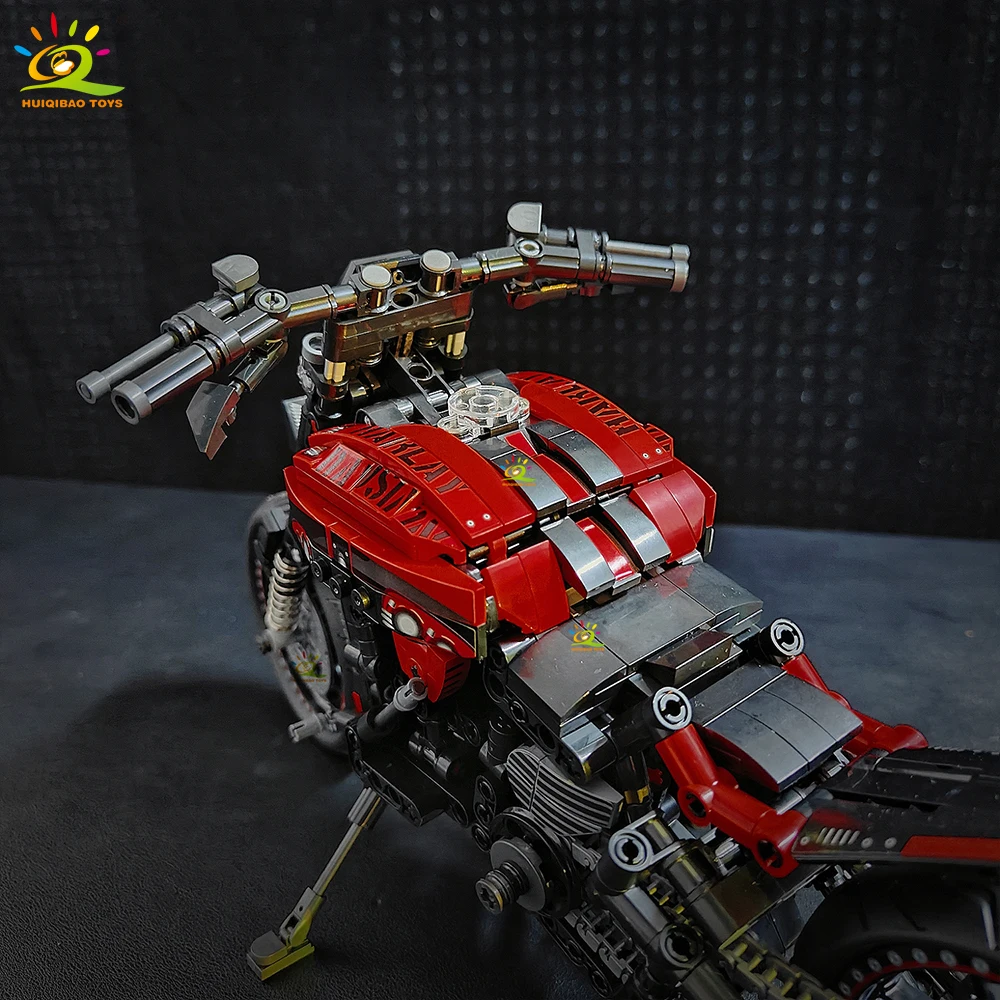 HUIQIBAO 826 قطعة MOC نموذج دراجة نارية اللبنات التقنية موتو الطوب لعبة للأطفال صبي الأطفال الكبار جمع الحلي