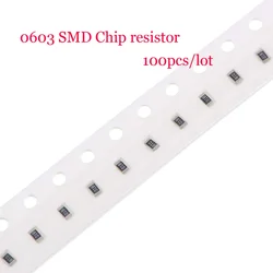 100Pcs 1% 0603 0R to 10M SMD Chip Fixed resistor 0 10 22 33 100 150 220 470 510 ohm 1K 2.2K 4.7K 10K 100K 220K 510K 1M 2.2M 10M