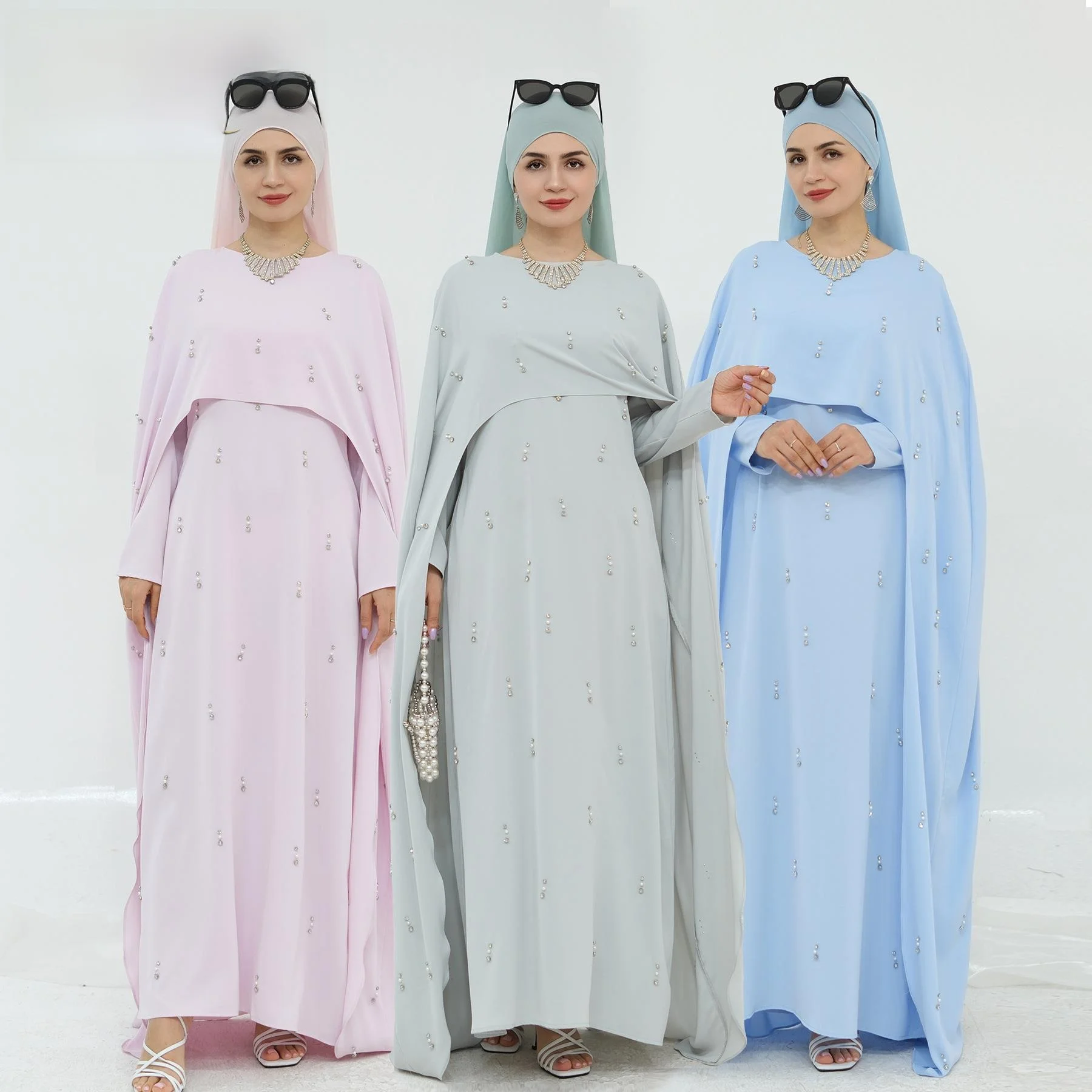 

Комплект из двух предметов LR997: однотонный, с бисером, в стиле «двойка», длинный рукав, осенняя одежда, китайское производство, простой дизайн