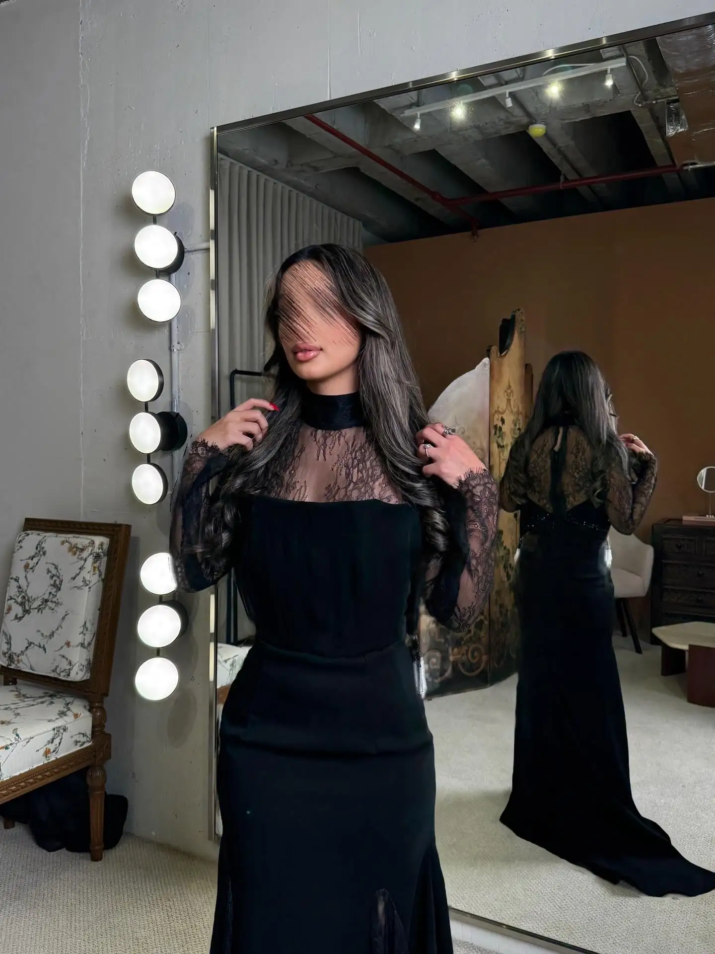 

Medalion Customized Elegant Lace Prom Gown Women's Black Sexy Party evening Dress Floor-length Formal Occasion Dresses Saudi