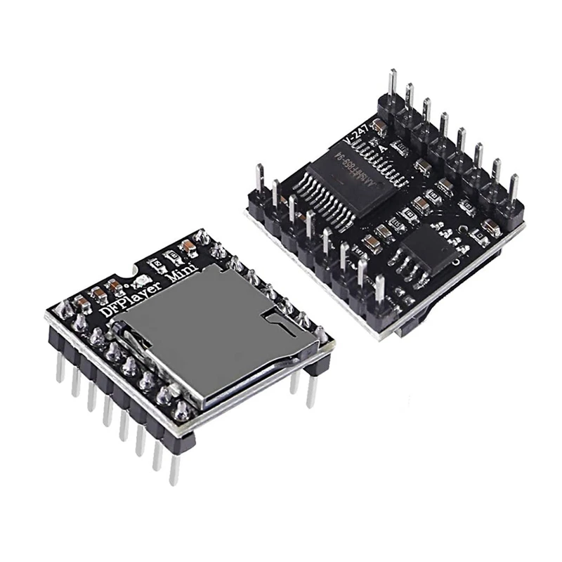 Módulo de áudio para MP3 Player, Voice Decoder Board, Suporte TF Card, U-Disk IO, Porta Serial, AD, YX5200, 5PCs