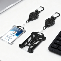 Heavy Duty Retractable Badge Reel Keychain Tactical ID Badge Holder Strap Steel Retractable Rope Multiple Tools Accessories