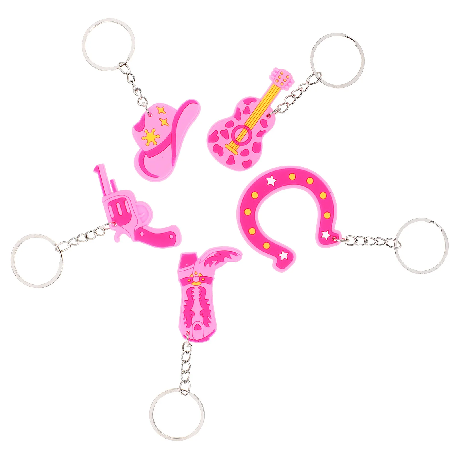 15 Pcs Souvenir Cowboy Key Chain Handbags Cowgirl Merchandise Pvc Rings Pendant