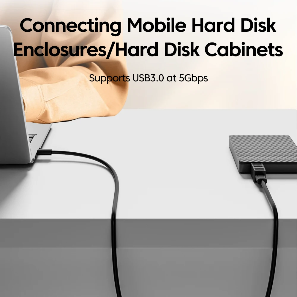 USB-B 3.0 プリンタ アダプタ Type-C - B スクエア ポート コンバータ接続 ハードディスク エンクロージャ コピー機転送アダプタ