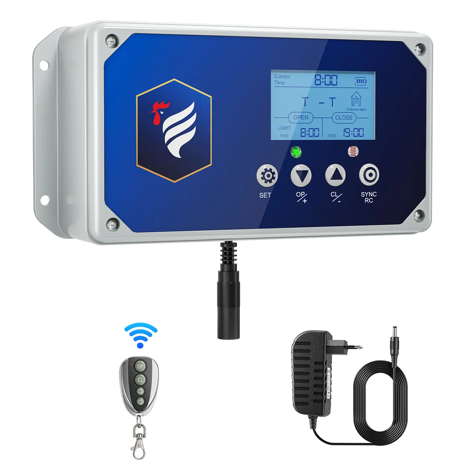 Automatische Hühnerstall-Tür, Hühnerstall-Türöffner, Fernbedienung Manueller Sensor Licht-Timer, 3 Stromversorgungsmodi Solarenergie