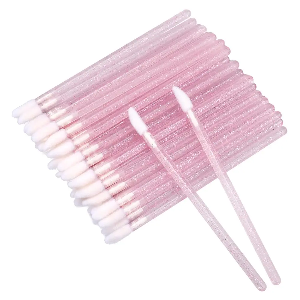 50 Stuks Wegwerp Lippenselen Lippenseel Wands Applicator Perfect Make Up Tool Zwarte Wimpers Borstels Mascara Borstels