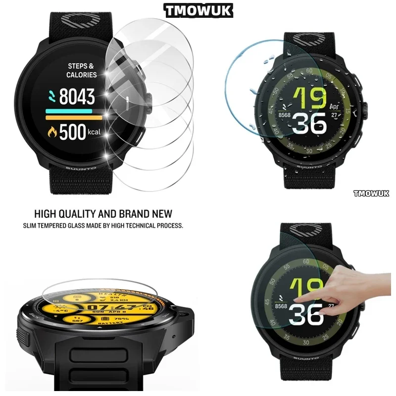 For SUUNTO RUN Seamless Fit Screen Protector, 9H Tempered Glass, Elegant Design
