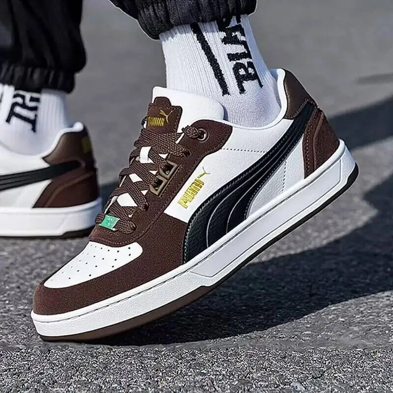 PUMA Brandname Urban Low-Top Sneakers Black Brown Contrast Gum Outsole Street Casual Shoes  Fashion Walking Sneakers 395080-11