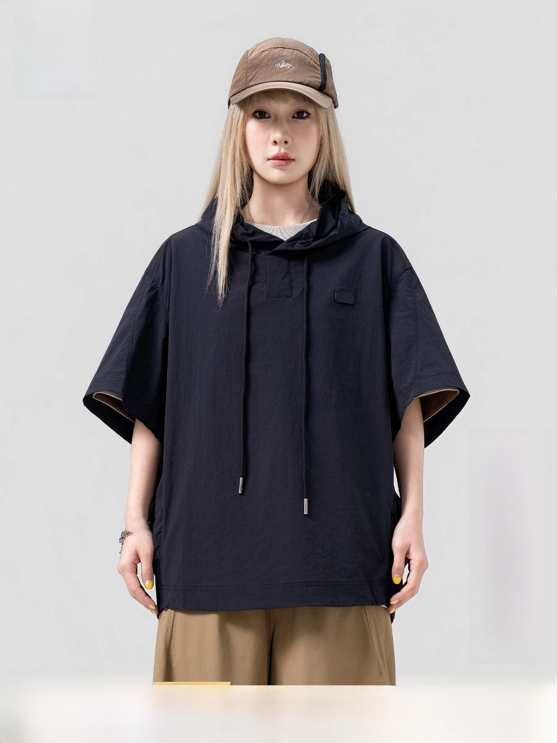 AOGZ American Workwear Hoodie Short Sleeve T-Shirt Unisex Summer New Outdoor Quick Dry Shirt Women's Style Fashionable Street...