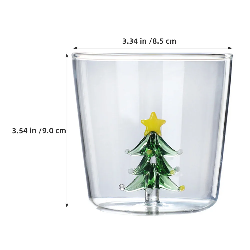 

3 D Tumbler Christmas Cups Transparent Beverage Stemless Wine Glass Bar Supplies