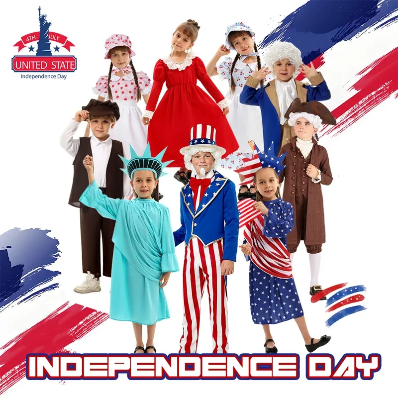 

Independence Day Theme American Flag Dress Girls Dresses Patriotic Costumes Independence Day Costumes Men's Decoration