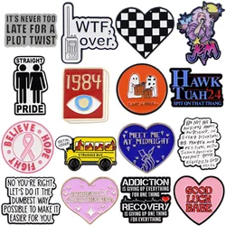 Metal Enamel Pins Brooches Woman Men Backpack Bags Badge Fashion Lapel Manga Jewelry Friends Birthday Gifts