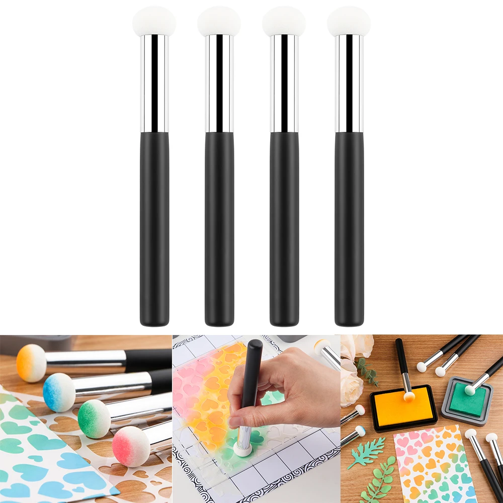 4Pcs/set Mini Paper Pouncers Ink Applicator For Direct Ink Application On Crafts Sponge Applicators Projects Easily Smudge Tools