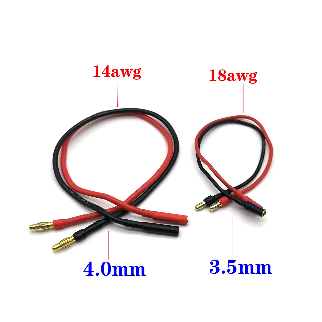 

14-18AWG 3.5/4.0mm banana plug male female connector extension cable RC car brushless motor male female conversion wire