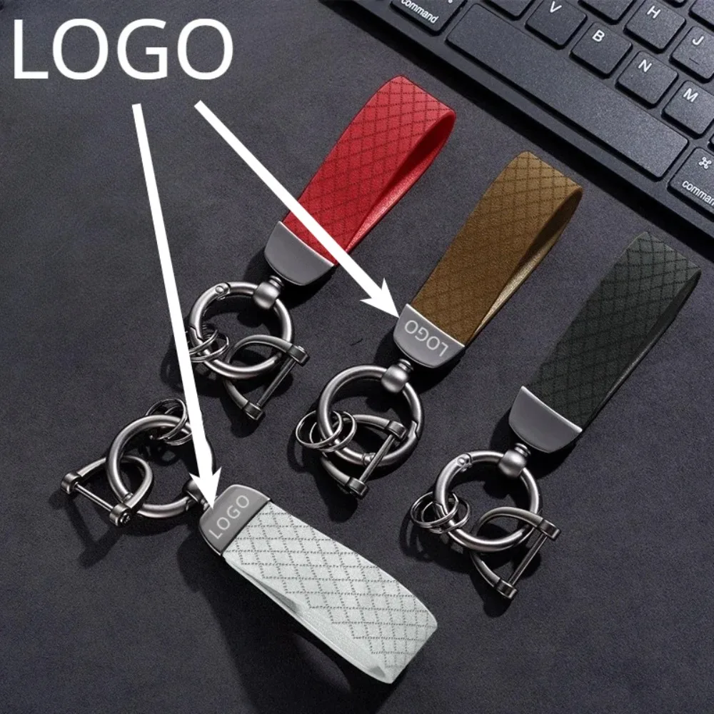 

Custom Logo PU Leather Keychain for Men and Women Pendant Laser Engrave Car Key Chain Holder Personalize Car Case Keyring Gift