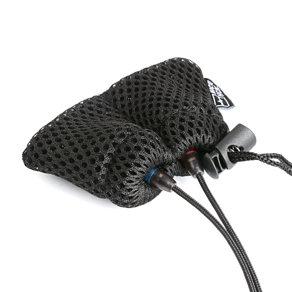 NICEHCK портативная сумка для хранения гарнитуры с защитой от намотки на шнурке, черный мини-сетчатый защитный чехол для наушников, чехол для переноски