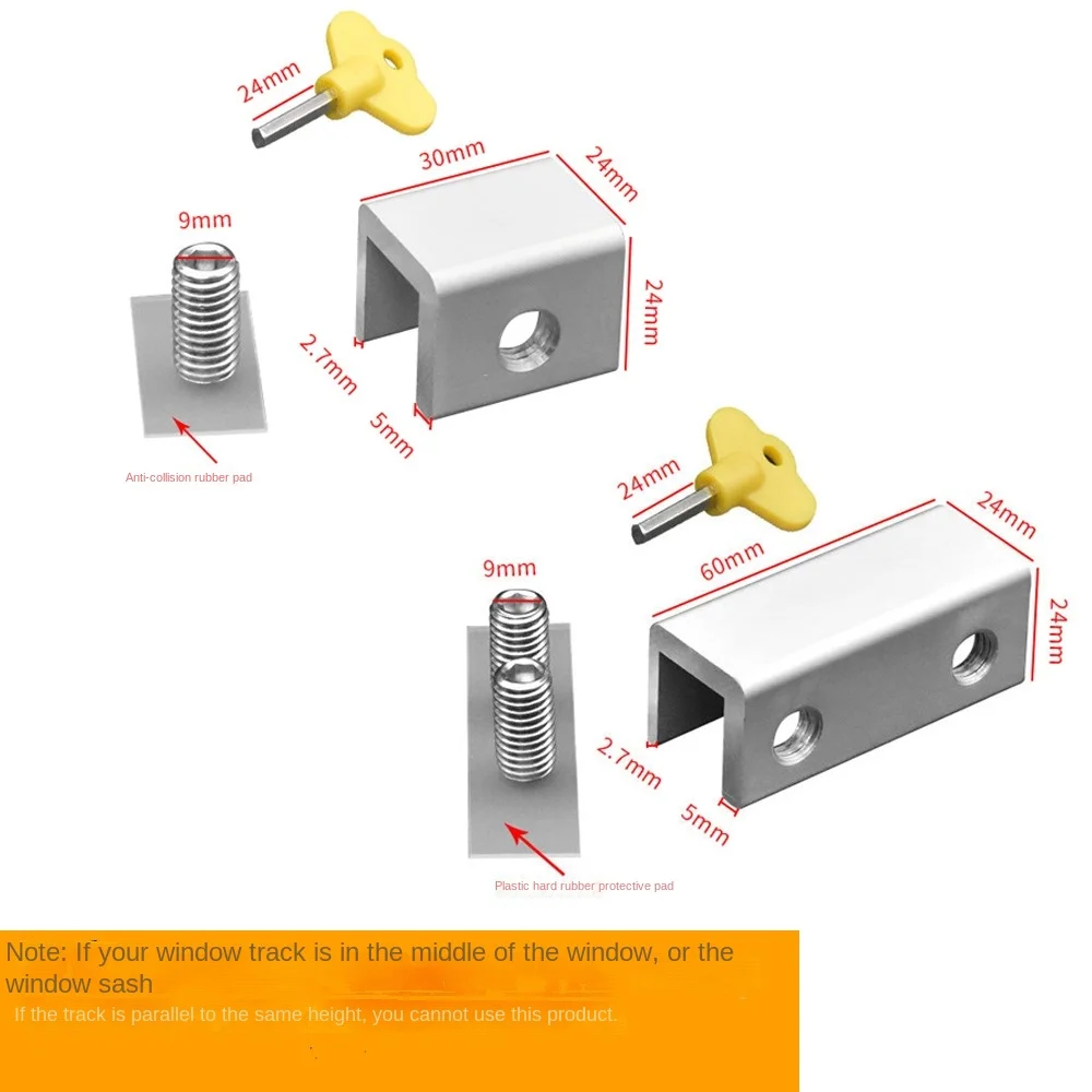 Cerraduras de ventana deslizantes de aleación de aluminio duraderas, dispositivo de límite antirrobo ajustable, protección para niños, seguridad para bebés