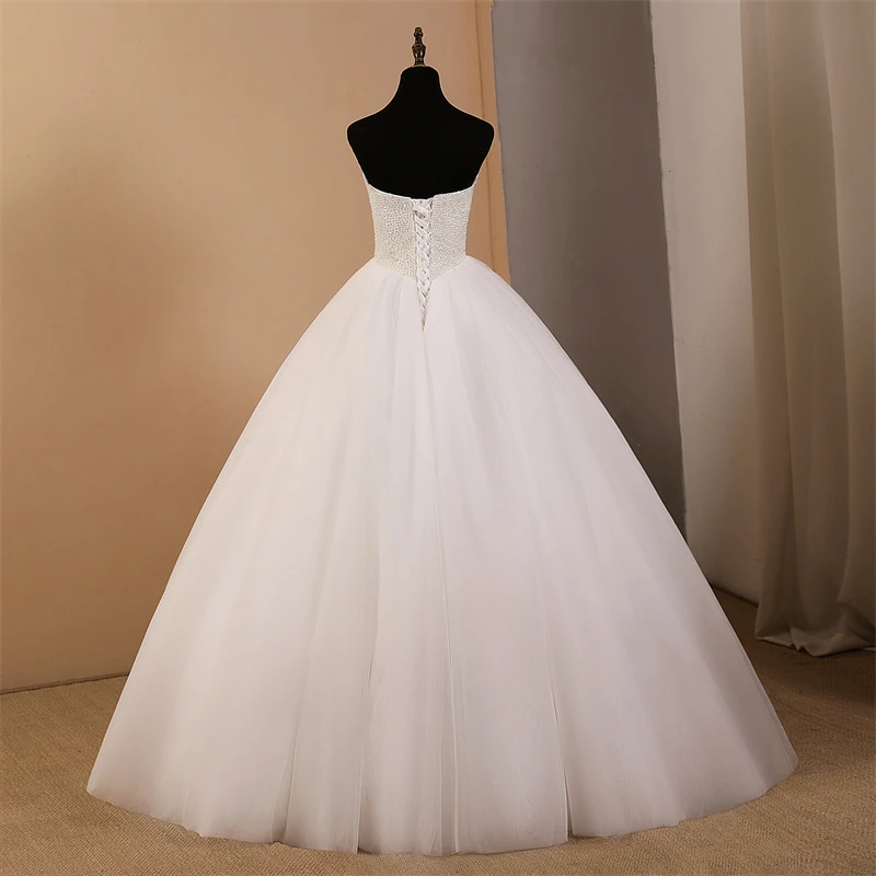 Abiti da sposa senza spalline Abito da sposa semplice Abito da ballo di perle di lusso Colore e dimensioni personalizzati per abito da festa per ragazze 2025