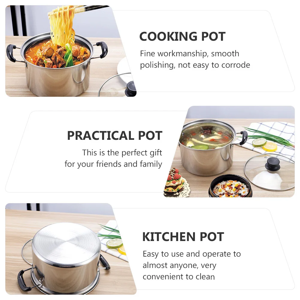 

Stainless Steel Soup Pot Healthy Cookware Ergonomic Handle Compatible All Stoves Stainless Steel Stock Pot Healthy Cookware