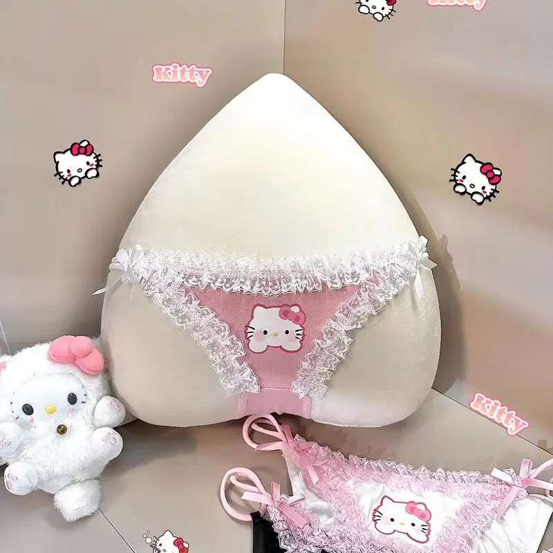 Hello Kitty Sanrio anime peripheral cartoon cute sexy lace panties creative sexy y2k low-waist briefs bikini girls holiday gift