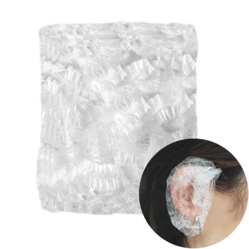 50/100/200Pcs Disposable Ear Cover Waterproof Ear Protector Hair Dyeing Bath Shower Earmuffs Caps Hairdressers Barber Accessory