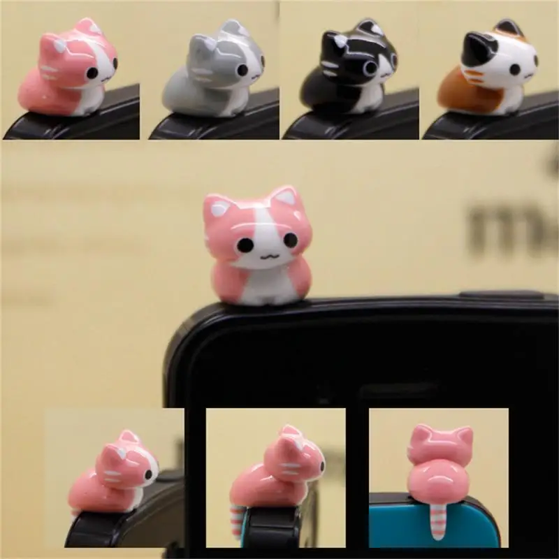 Cat Style 3.5mm Cute Cartoon Cat Animal Design Ear Jack Mobile Phone Ear Dust Plug For Headphone Cell Dust Plug