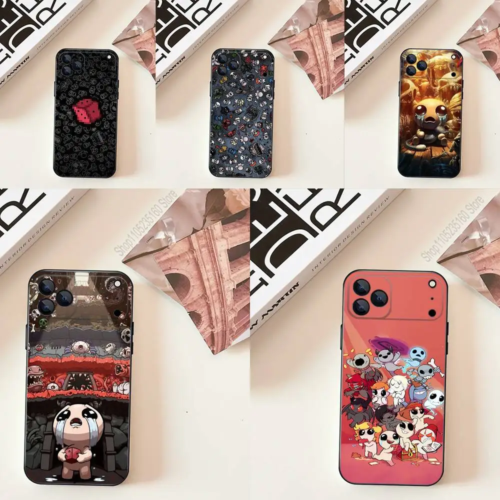 

Cool The Binding of I-Isaac For iPhone 17,16,15,14,13,12,11,Pro,Max,Plus,E,SE4,Air,Mini Black Soft Cover Phone Case